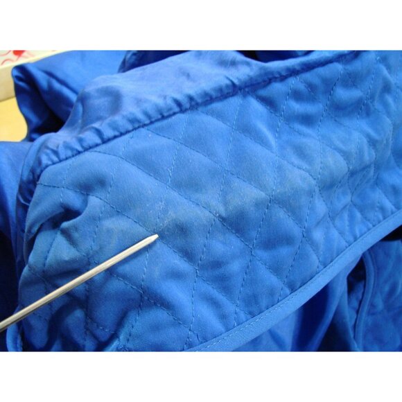 Tudor Court Reversible Silk Polyester Jacket Womens Size 3X Blue Pockets Collar - Picture 12 of 12